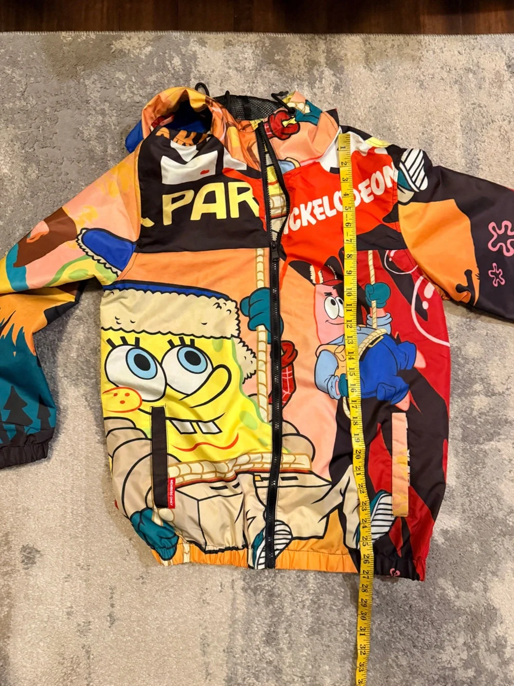 Members Only Multicolor Cartoon Print Hooded Puffer Jacket